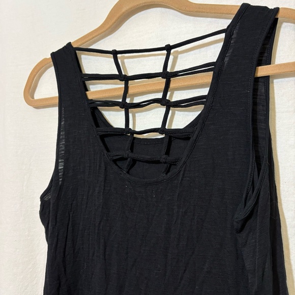 Maurices Strappy Back Black Simple Tank Top EUC Medium M Casual Goth Sexy Night - Picture 5 of 9